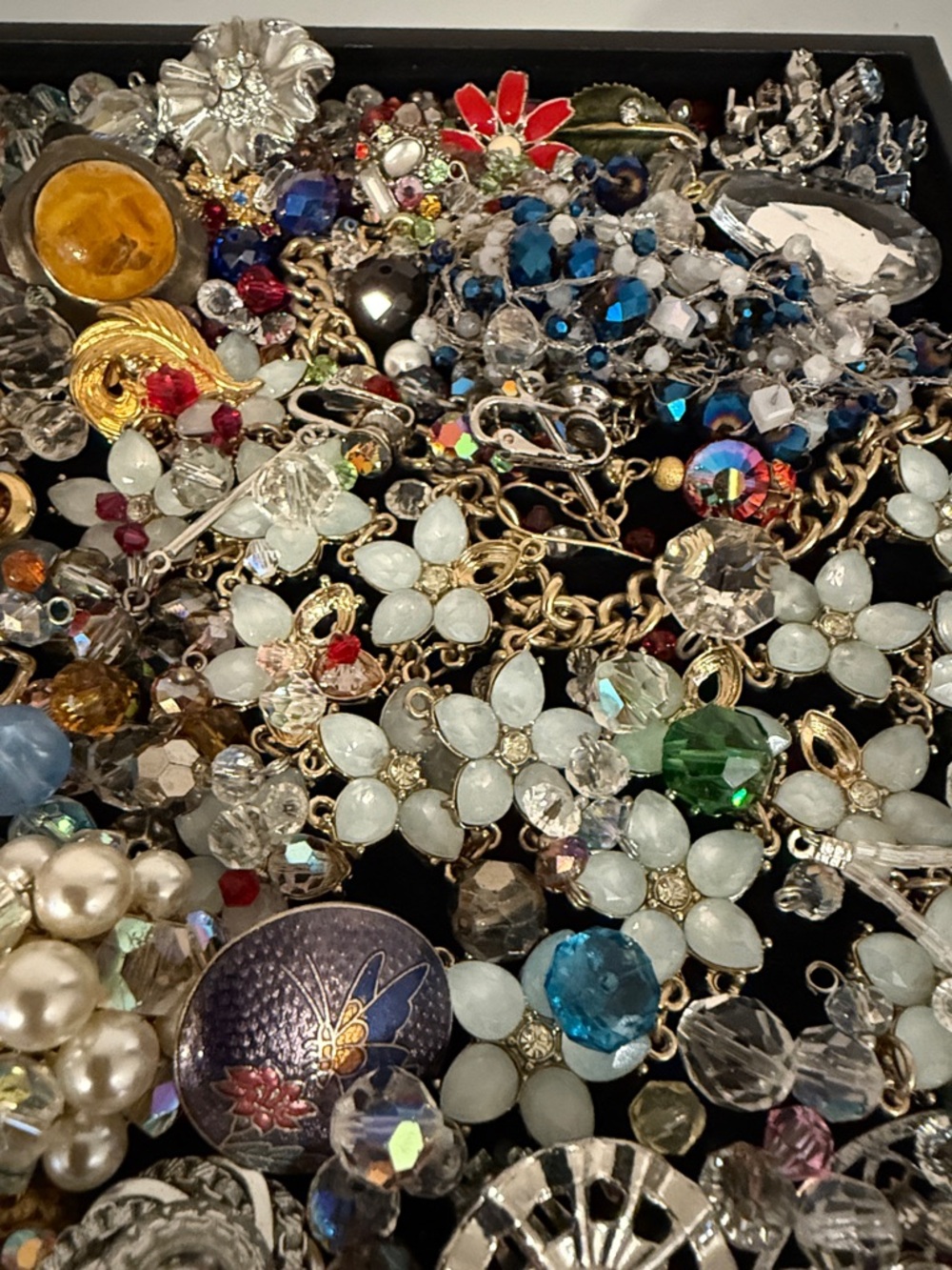 Stunning vintage craft lot art wear repair harvest design jewelry parts wowza - Picture 10 of 17
